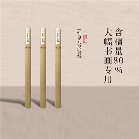 紅星宣紙旗艦店紅星宣紙正品紅星牌生宣國(guó)畫創(chuàng)作紙大尺寸大規(guī)格國(guó)展書畫毛筆書法紙手工特皮八尺宣紙10張裝